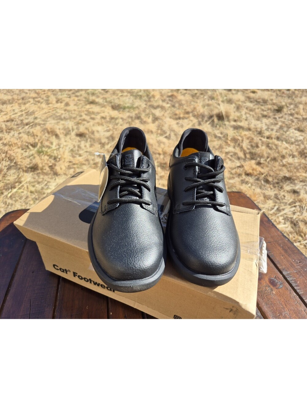 Cat Footwear Women's Prorush Sr+ Oxford Food Service Work Shoes Black Leather 5 - Picture 6 of 9